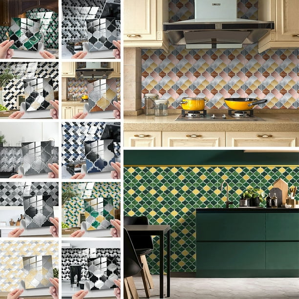 Waterproof Mosaic Kitchen Tile Sticker Bathroom Self-adhesive Wall Decal Sticker Waterproof Mosaic Kitchen Tile Sticker Bathroom Self-adhesive Wall Decal Sticker